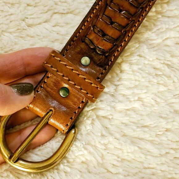 Nanni Milano Made in Italy Brown woven 80/32 belt. Artzy. Boho. Cottagecore - Picture 9 of 15